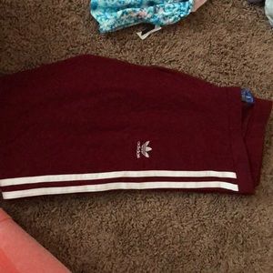 Burgundy adidas leggings